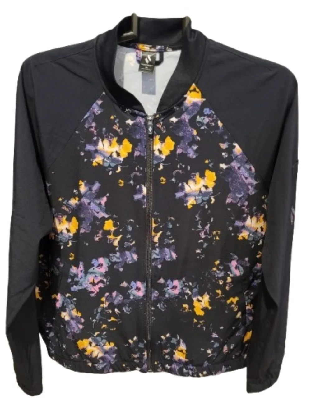 Sketchers Floral Full Zipper Jacket Black Medium
